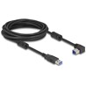 Kabel USB 5Gbps typ A - typ B męsko-męski 90° wygięty pod kątem do dołu 5m Delock 81115