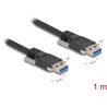 Kabel USB 5Gbps typ A męsko-męski 19 mm / śruby M3 1m czarny Delock 81254