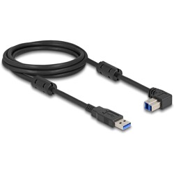 Kabel USB 5Gbps typ A - typ B męsko-męski 90° wygięty pod kątem do dołu 2m Delock 81113 Kabel USB 5Gbps typ A - typ B męsko-męski 90° wygięty pod kątem do dołu 2m Delock 81113