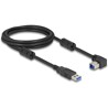 Kabel USB 5Gbps typ A - typ B męsko-męski 90° wygięty pod kątem do dołu 2m Delock 81113