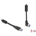 Kabel USB 5Gbps typ A - typ B męsko-męski 90° wygięty pod kątem do góry 5m Delock 81107