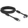Kabel USB 5Gbps typ A - typ B męsko-męski 90° wygięty pod kątem do góry 5m Delock 81107