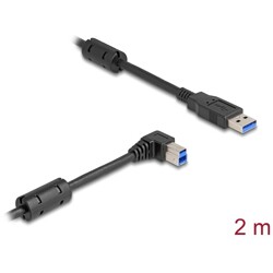 Kabel USB 5Gbps typ A - typ B męsko-męski 90° zagięty w prawo 2m Delock 81109