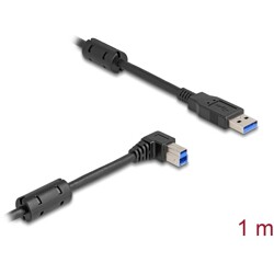 Kabel USB 5Gbps typ A - typ B męsko-męski 90° zagięty w prawo 1m Delock 81108