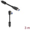 Kabel USB 5Gbps typ A - typ B męsko-męski 90° wygięty pod kątem do dołu 3m Delock 81114