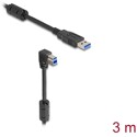 Kabel USB 5Gbps typ A - typ B męsko-męski 90° wygięty pod kątem do dołu 3m Delock 81114