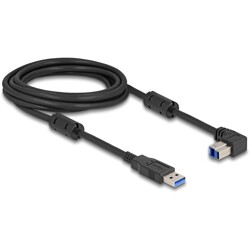 Kabel USB 5Gbps typ A - typ B męsko-męski 90° wygięty pod kątem do dołu 3m Delock 81114 Kabel USB 5Gbps typ A - typ B męsko-męski 90° wygięty pod kątem do dołu 3m Delock 81114