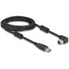 Kabel USB 5Gbps typ A - typ B męsko-męski 90° wygięty pod kątem do dołu 3m Delock 81114