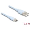 Kabel USB 2.0 USB typ A - USB-C męsko-męski 2,5m niebieski silikon Delock 81223