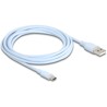 Kabel USB 2.0 USB typ A - USB-C męsko-męski 2,5m niebieski silikon Delock 81223