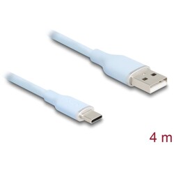 Kabel USB 2.0 USB typ A - USB-C męsko-męski 4m niebieski silikon Delock 81224