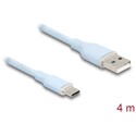 Kabel USB 2.0 USB typ A - USB-C męsko-męski 4m niebieski silikon Delock 81224