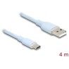 Kabel USB 2.0 USB typ A - USB-C męsko-męski 4m niebieski silikon Delock 81224