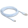 Kabel USB 2.0 USB typ A - USB-C męsko-męski 4m niebieski silikon Delock 81224