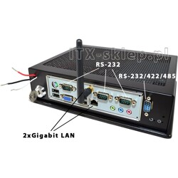 Komputer przemysłowy Atom D510 2GB 1xRS-485 3xRS-232 2xLAN SSD 64GB 6-34V C02-J550-SD64-P-W