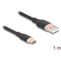 Kabel USB 2.0 USB typ A - USB-C męsko-męski 1m czarny silikon Delock 81226