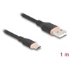 Kabel USB 2.0 USB typ A - USB-C męsko-męski 1m czarny silikon Delock 81226