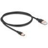 Kabel USB 2.0 USB typ A - USB-C męsko-męski 1m czarny silikon Delock 81226