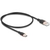 Kabel USB 2.0 USB typ A - USB-C męsko-męski 50cm czarny silikon Delock 81225