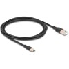 Kabel USB 2.0 USB typ A - USB-C męsko-męski 2,5m czarny silikon Delock 81227
