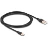 Kabel USB 2.0 USB typ A - USB-C męsko-męski 2,5m czarny silikon Delock 81227