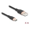 Kabel USB 2.0 USB typ A - USB-C męsko-męski 4m czarny silikon Delock 81228