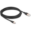 Kabel USB 2.0 USB typ A - USB-C męsko-męski 4m czarny silikon Delock 81228