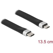 Płaski kabel wstążkowy USB 2.0 FPC z USB-C do USB typ micro-B 13,5cm PD 3A Delock 86793