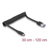 Kabel spiralny USB 3.1 Gen.2 męski typ A do męskiego typ C Delock 85349