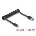 Kabel spiralny USB 3.1 Gen.2 męski typ A do męskiego typ C Delock 85349