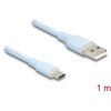 Kabel USB 2.0 USB typ A - USB-C męsko-męski 1m niebieski silikon Delock 81222