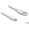 Kabel USB 2.0 USB typ A - USB-C męsko-męski 1m niebieski silikon Delock 81222