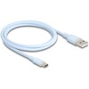 Kabel USB 2.0 USB typ A - USB-C męsko-męski 1m niebieski silikon Delock 81222