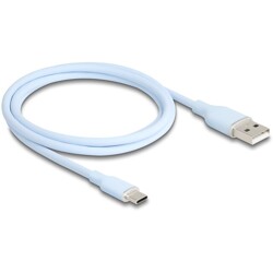 Kabel USB 2.0 USB typ A - USB-C męsko-męski 1m niebieski silikon Delock 81222