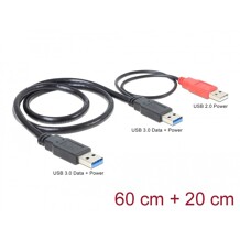 Wzmacniacz USB 3.0 typ Y - USB-A M + USB-A M Power do USB-A M 60cm Delock 82908