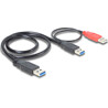 Wzmacniacz USB 3.0 typ Y - USB-A M + USB-A M Power do USB-A M 60cm Delock 82908