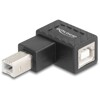 Adapter USB 2.0 USB typ B męski na USB typ B żeński pod kątem 90° skierowany w lewo Delock 67207