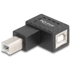 Adapter USB 2.0 USB typ B męski na USB typ B żeński pod kątem 90° skierowany w lewo Delock 67207