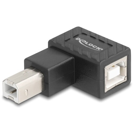 Adapter USB 2.0 USB typ B męski na USB typ B żeński pod kątem 90° skierowany w lewo Delock 67207