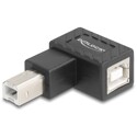 Adapter USB 2.0 USB typ B męski na USB typ B żeński pod kątem 90° skierowany w lewo Delock 67207