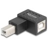 Adapter USB 2.0 USB typ B męski na USB typ B żeński pod kątem 90° skierowany w lewo Delock 67207