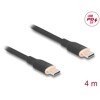 Kabel USB 2.0 USB-C męsko-męski PD 3.0 60W 4m czarny silikon Delock 81240