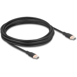 Kabel USB 2.0 USB-C męsko-męski PD 3.0 60W 4m czarny silikon Delock 81240 Kabel USB 2.0 USB-C męsko-męski PD 3.0 60W 4m czarny silikon Delock 81240