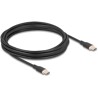 Kabel USB 2.0 USB-C męsko-męski PD 3.0 60W 4m czarny silikon Delock 81240