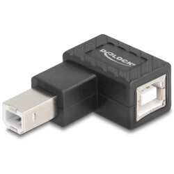 Adapter USB 2.0 USB typ B męski na USB typ B żeński pod kątem 90° skierowany w prawo Delock 67206