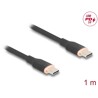 Kabel USB 2.0 USB-C męsko-męski PD 3.0 60W 1m czarny silikon Delock 81238