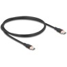 Kabel USB 2.0 USB-C męsko-męski PD 3.0 60W 1m czarny silikon Delock 81238
