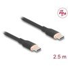 Kabel USB 2.0 USB-C męsko-męski PD 3.0 60W 2,5m czarny silikon Delock 81239