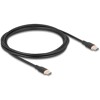 Kabel USB 2.0 USB-C męsko-męski PD 3.0 60W 2,5m czarny silikon Delock 81239