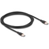 Kabel USB 2.0 USB-C męsko-męski PD 3.0 60W 2,5m czarny silikon Delock 81239